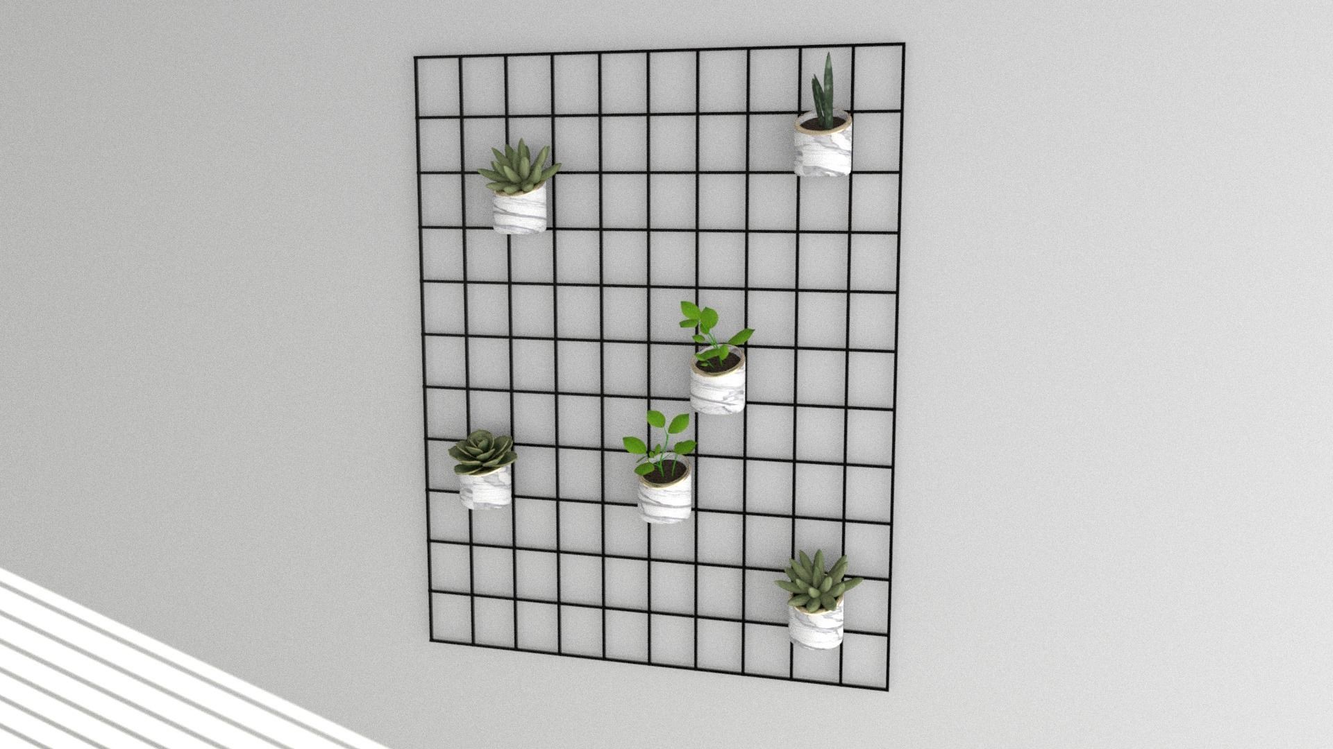 Wall hanging potted Low-poly 3D model_11