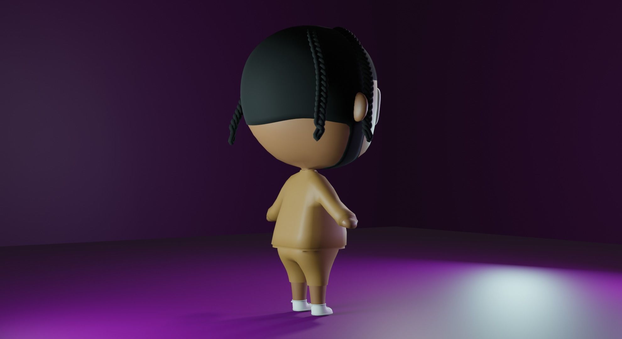 3D model POP SMOKE BOY LOWPOLY HIPHOP CHARACTER CHIBI VR / AR / low ...
