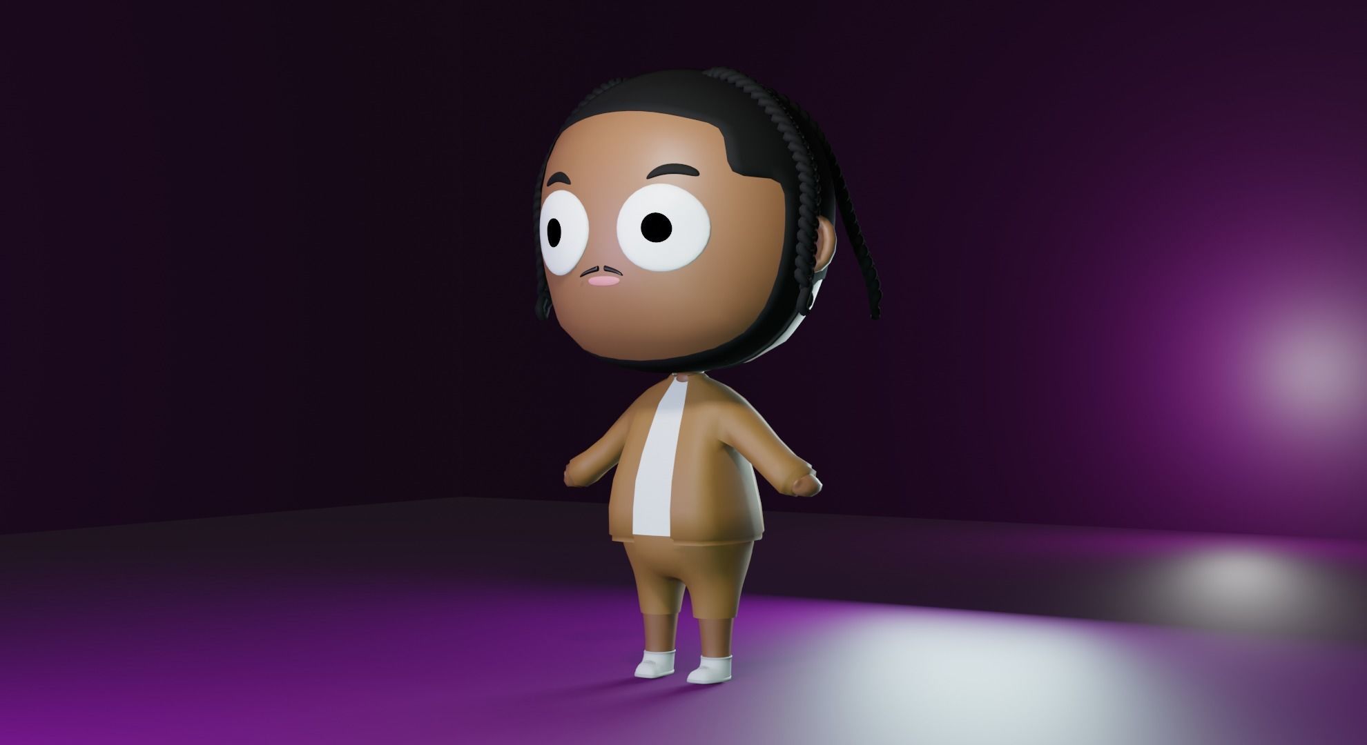 3D model POP SMOKE BOY LOWPOLY HIPHOP CHARACTER CHIBI VR / AR / low ...