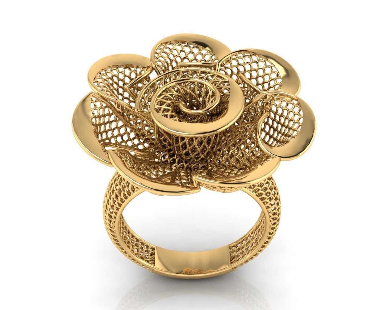 Flower Jaali Ring 3D print model