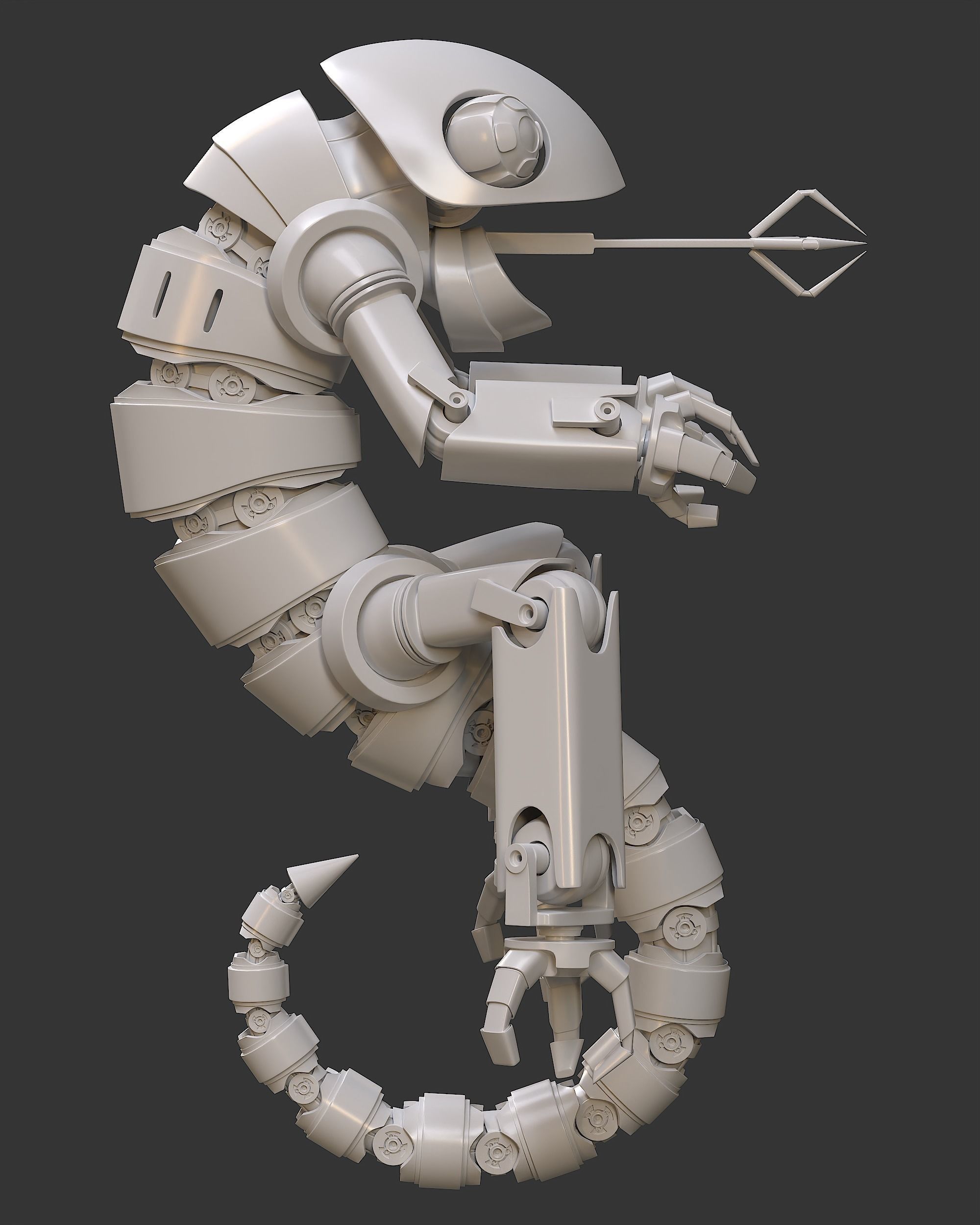 Sci-fi mechanical lizzard 3D model_1
