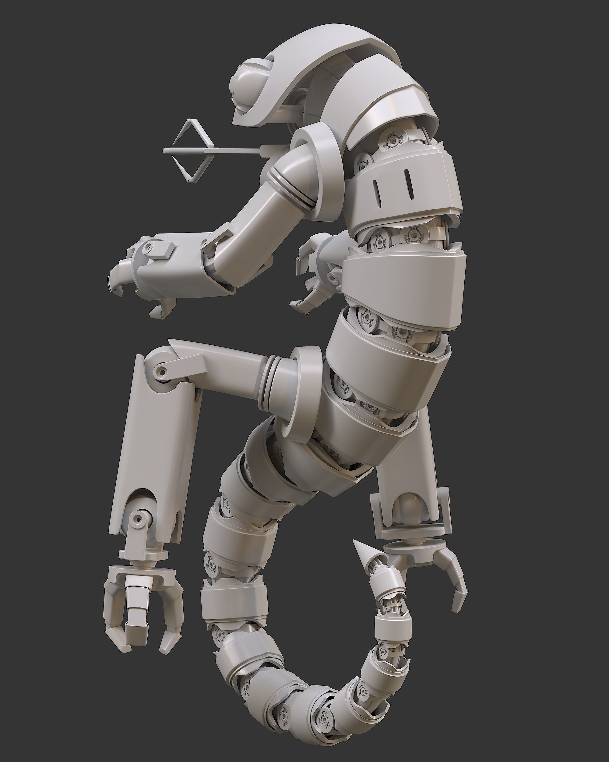 Sci-fi mechanical lizzard 3D model_3