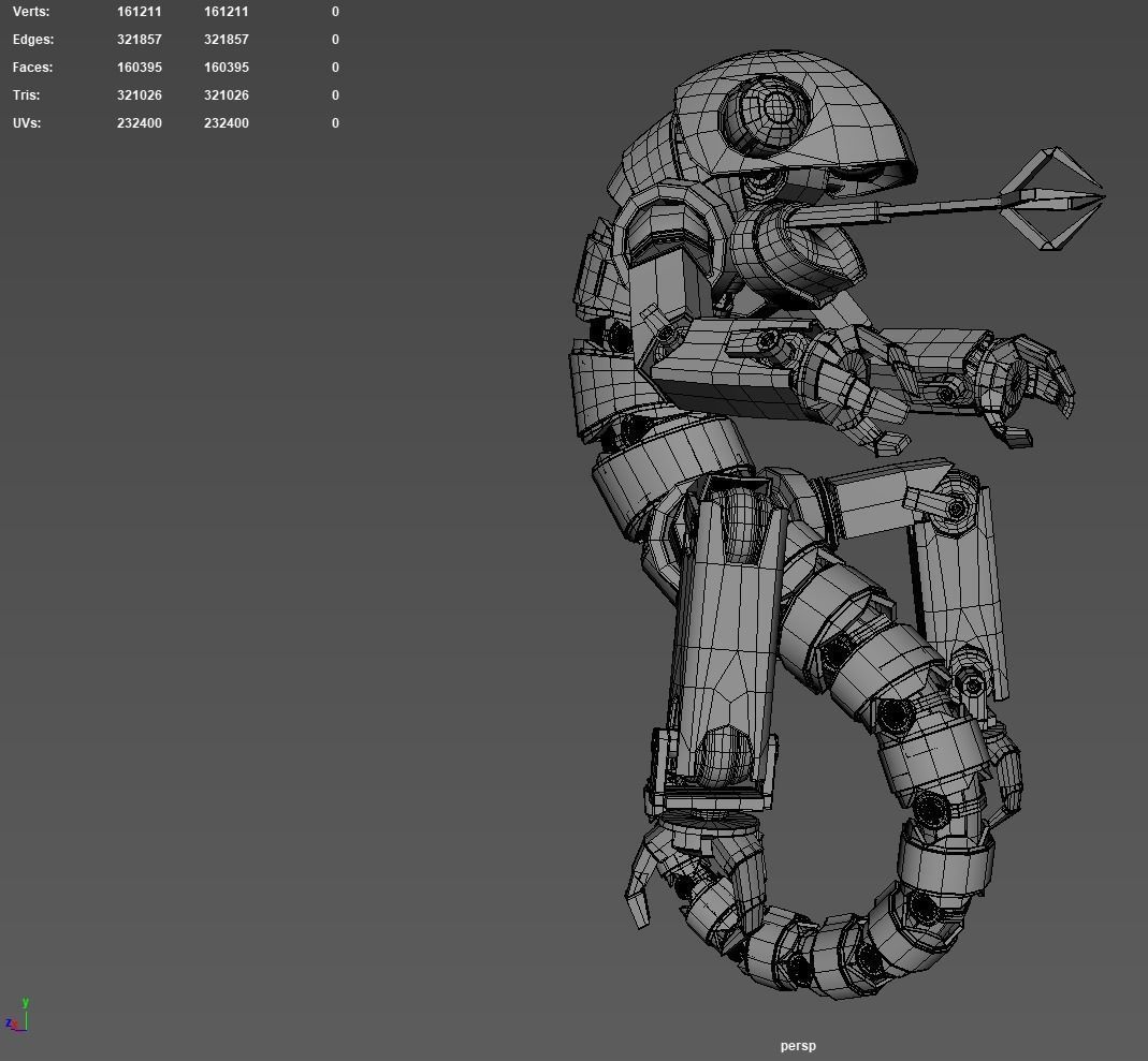 Sci-fi mechanical lizzard 3D model_7