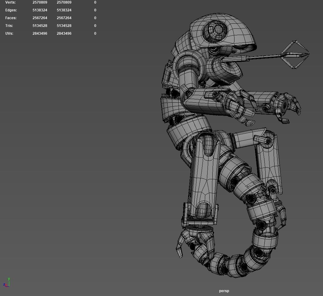 Sci-fi mechanical lizzard 3D model_8