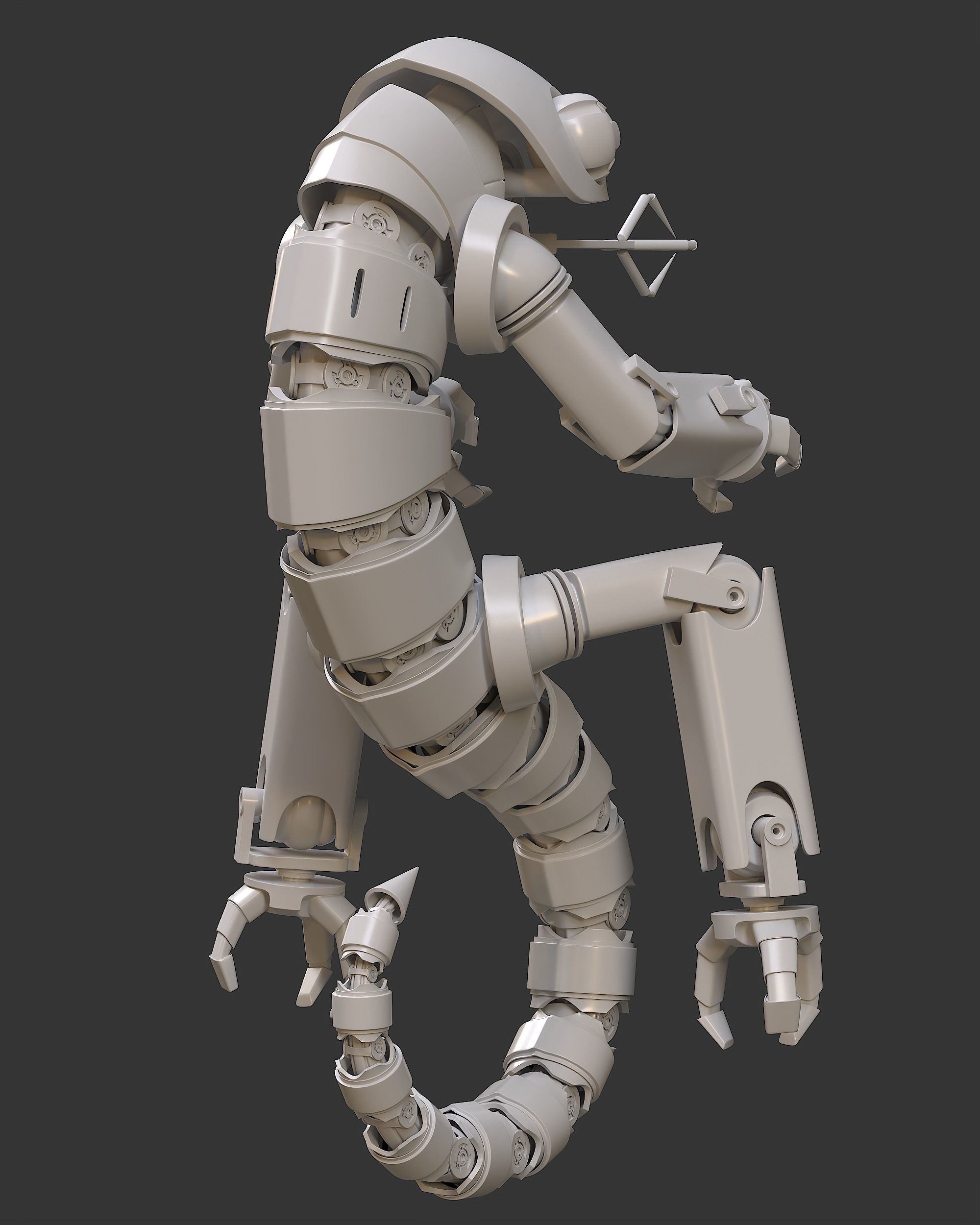 Sci-fi mechanical lizzard 3D model_2