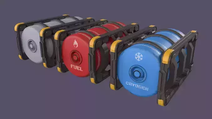 Sci-Fi Barrel Low-poly 3D model