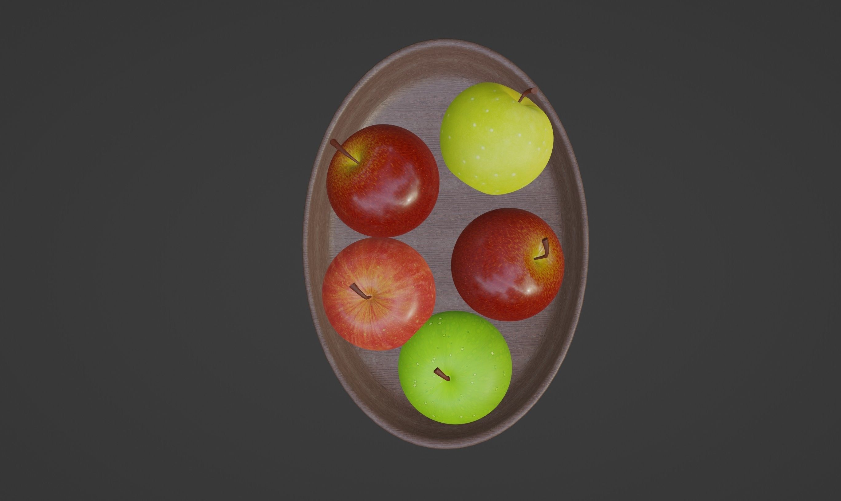 Apples in a bowl 3D model_3