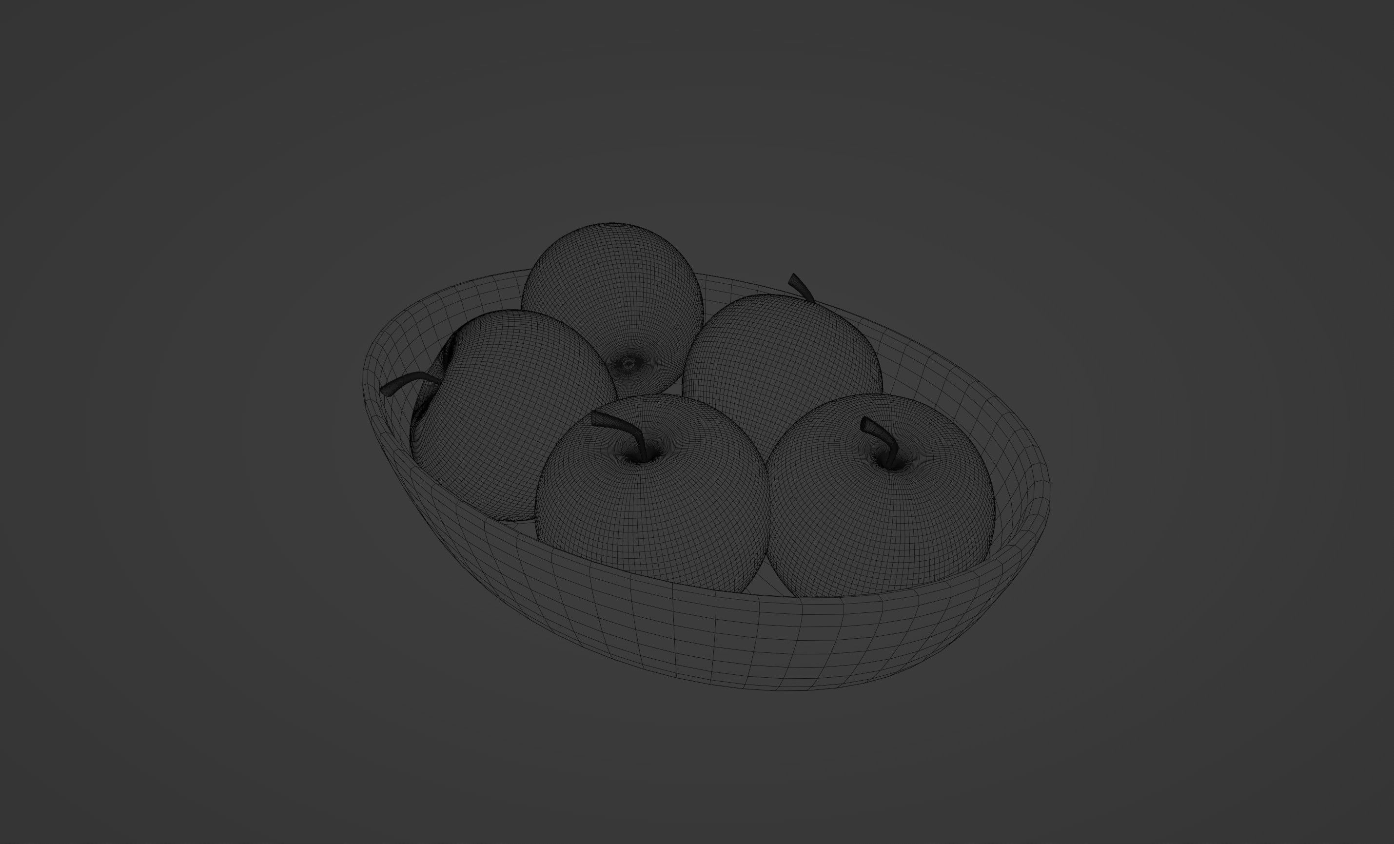Apples in a bowl 3D model_5