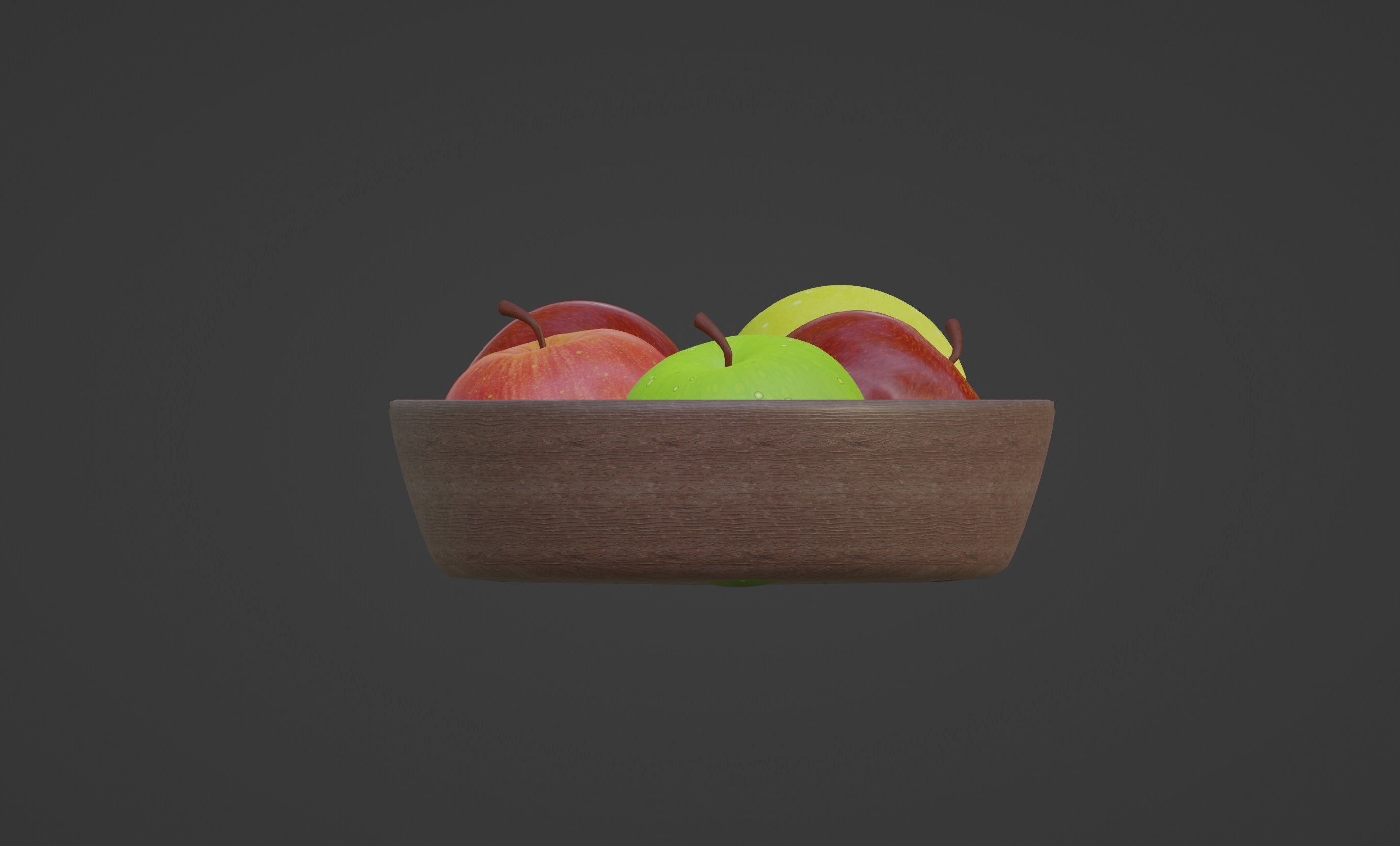 Apples in a bowl 3D model_1