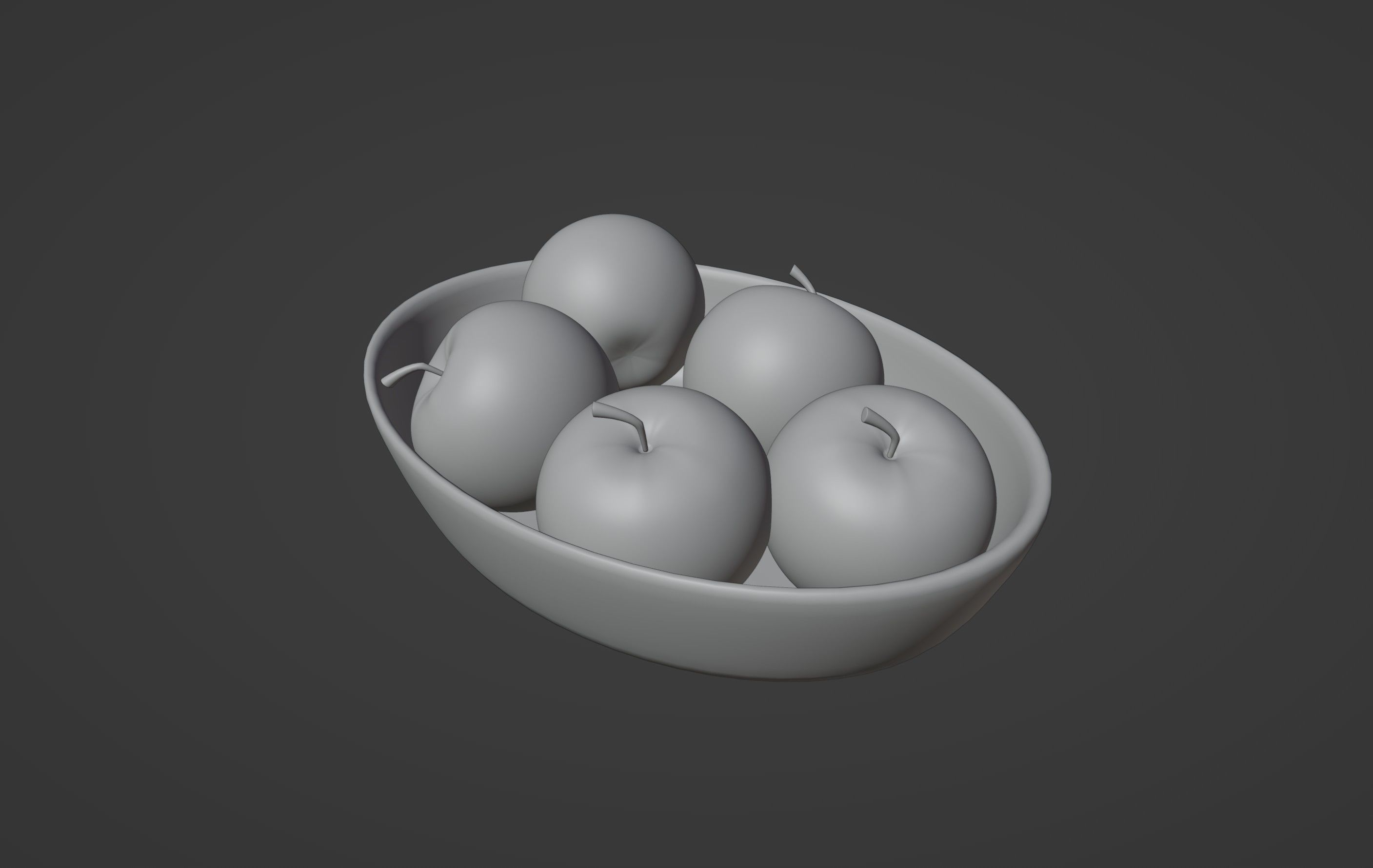 Apples in a bowl 3D model_4