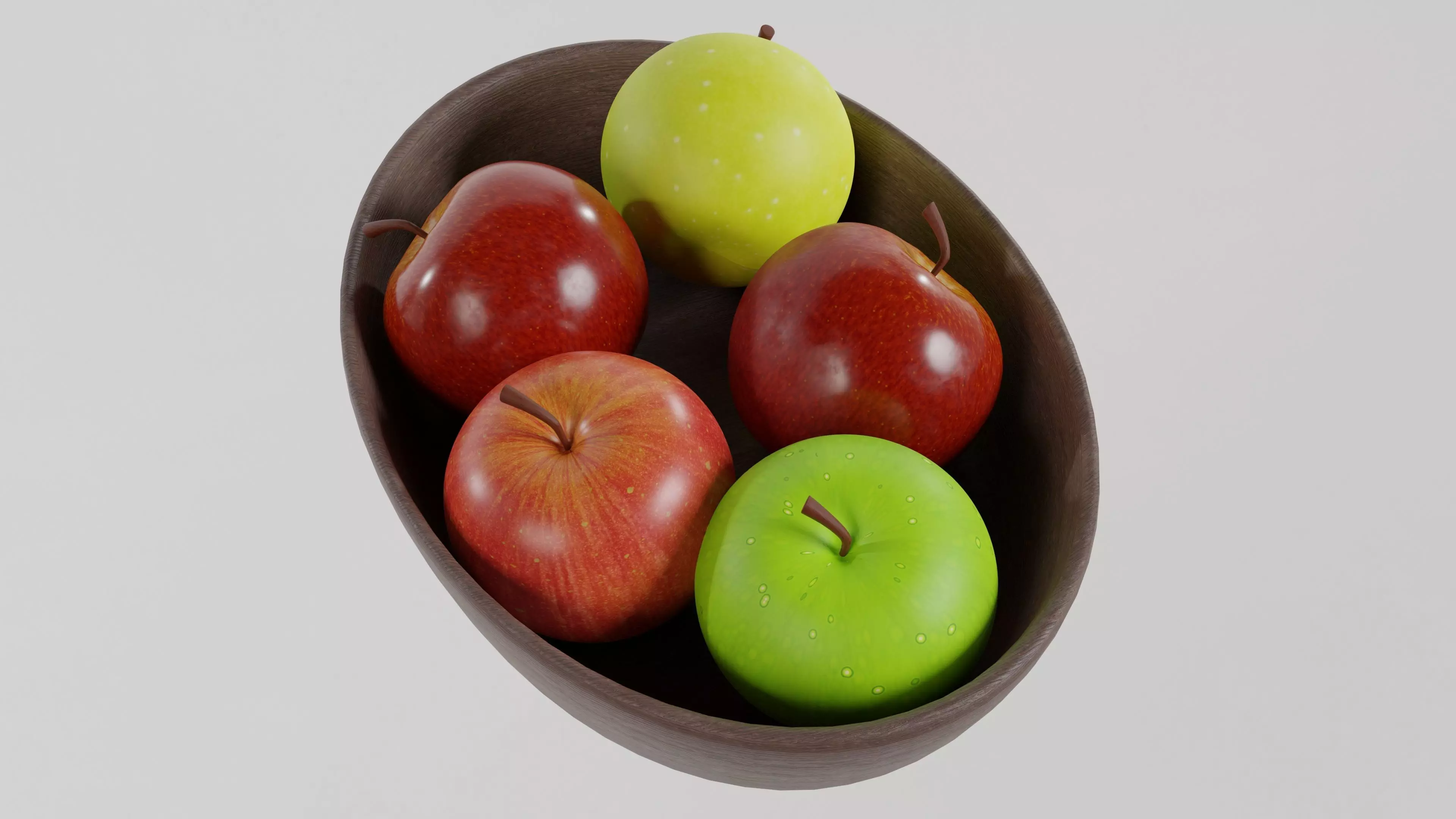 Apples in a bowl 3D model_0