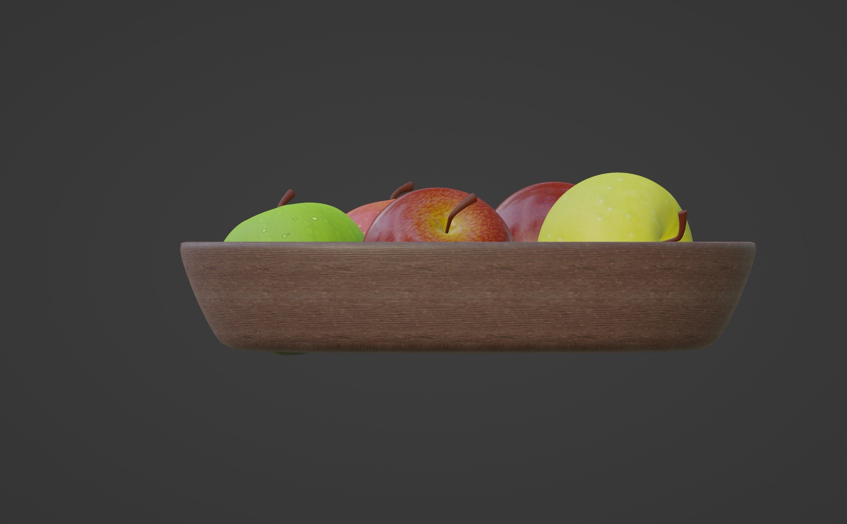 Apples in a bowl 3D model_2