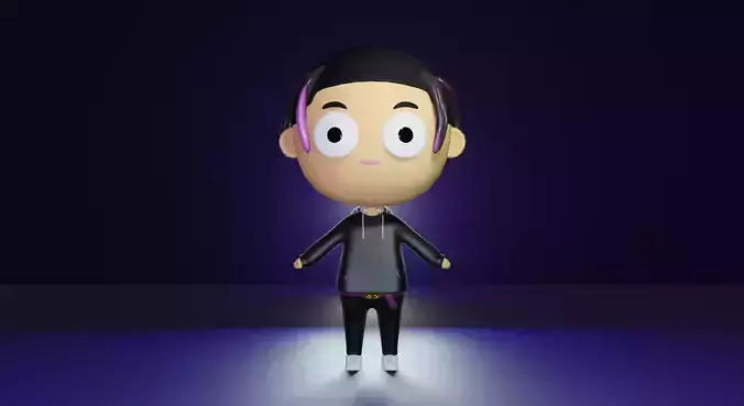 HOODIE BOY LOWPOLY HIPHOP CHARACTER CHIBI 
