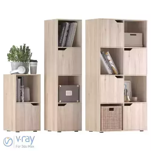 Cube Cupboard  Low-poly 3D model