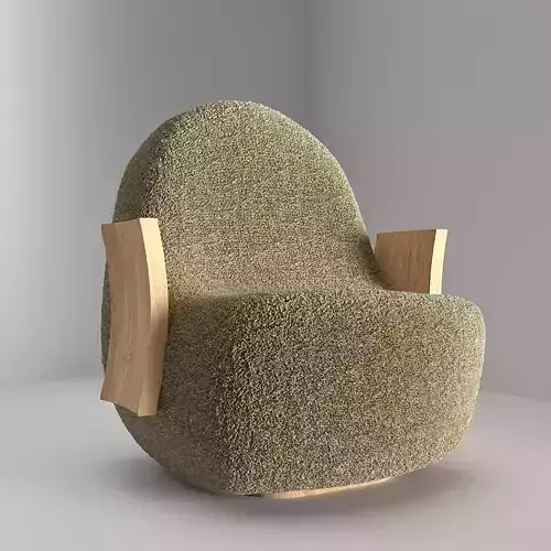Soft fur armchair