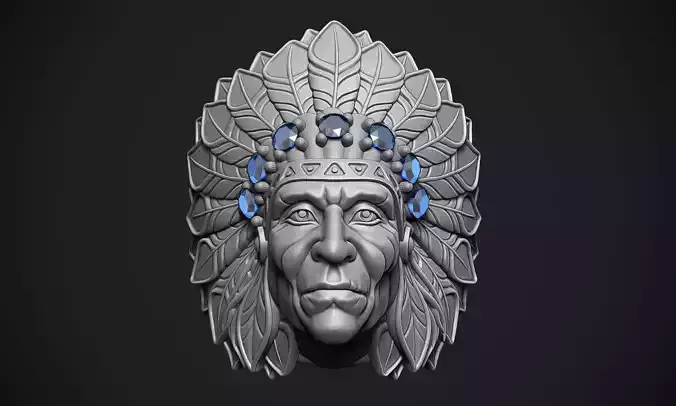 Indian Cheif Ring 3D print model