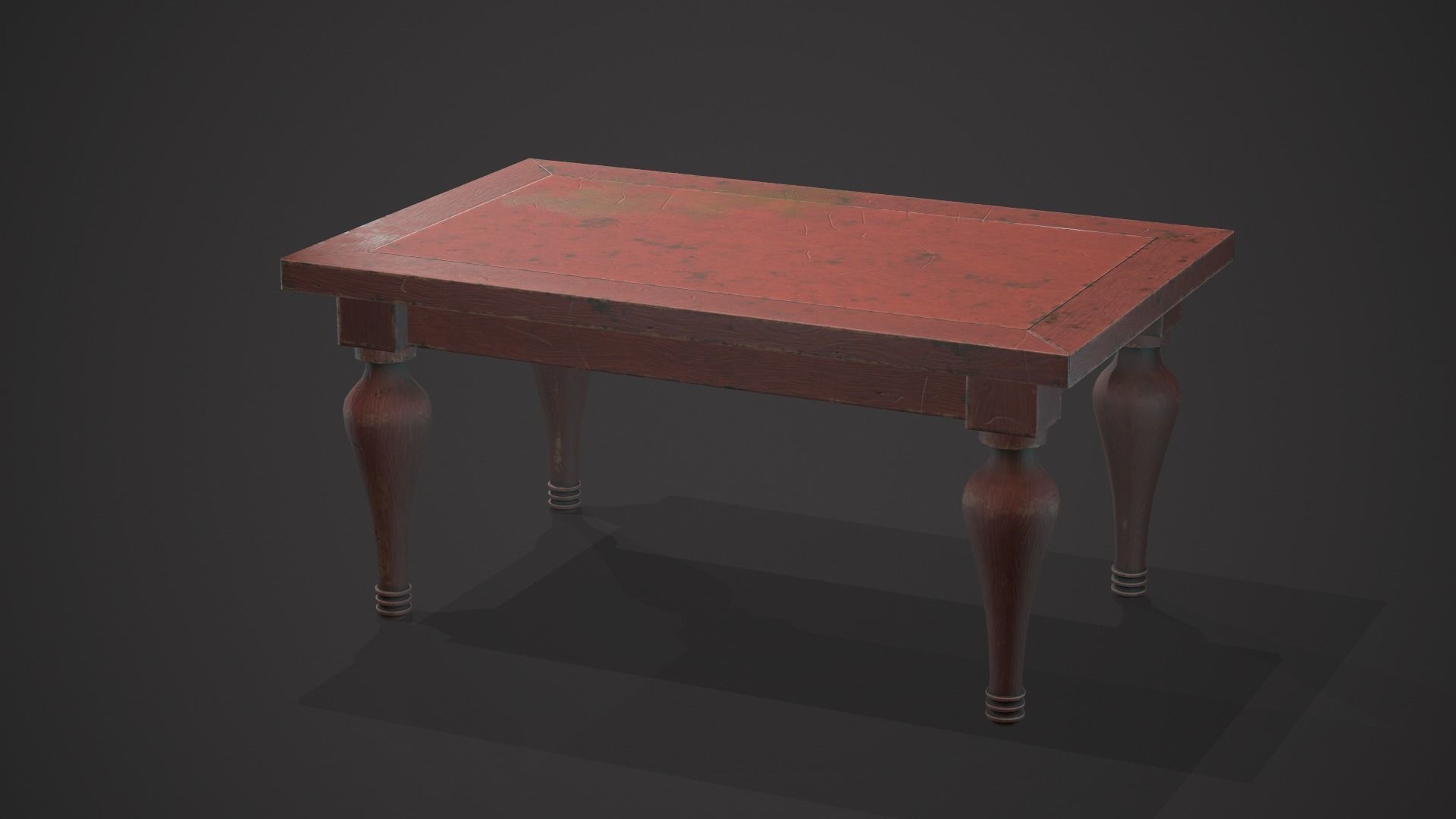 Old table Low-poly 3D model_3