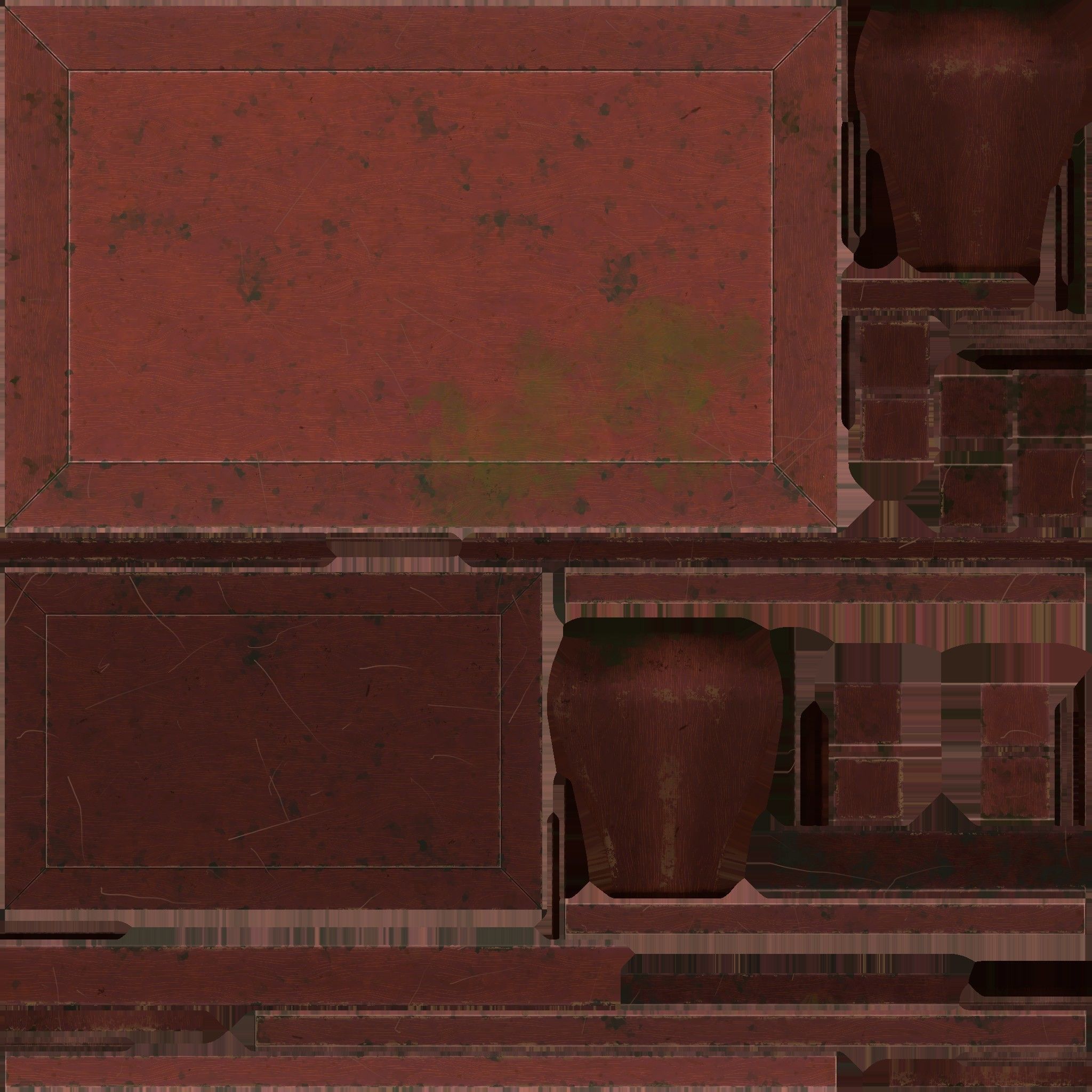 Old table Low-poly 3D model_9