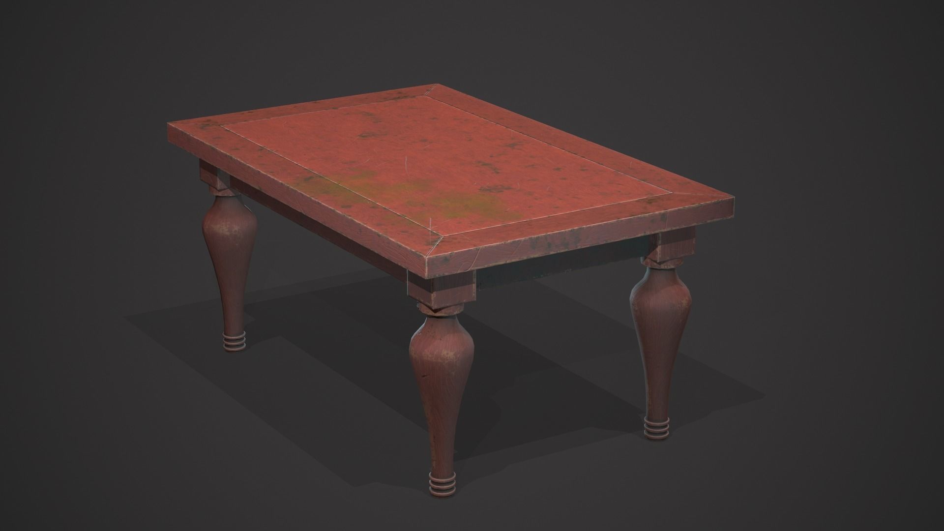 Old table Low-poly 3D model_1