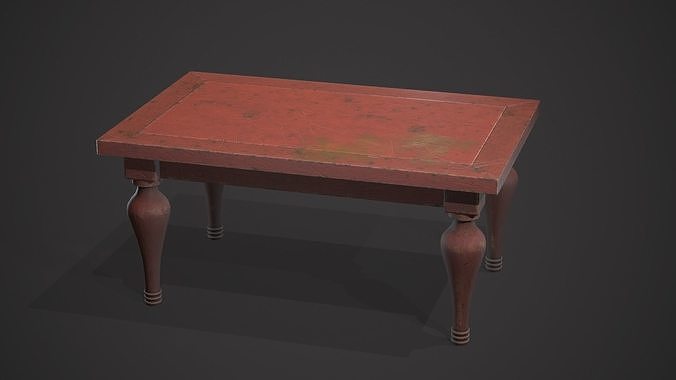 Old table Low-poly 3D model