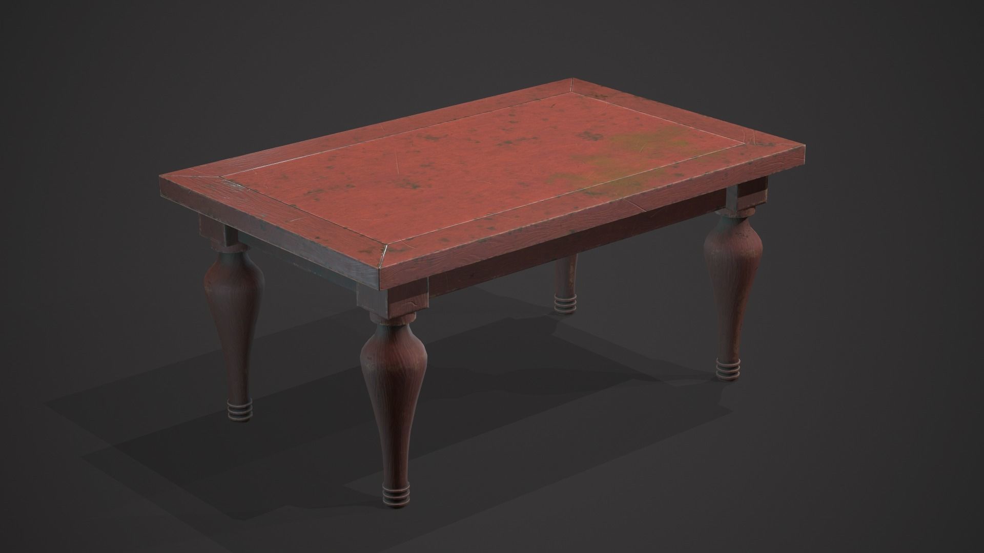 Old table Low-poly 3D model_5