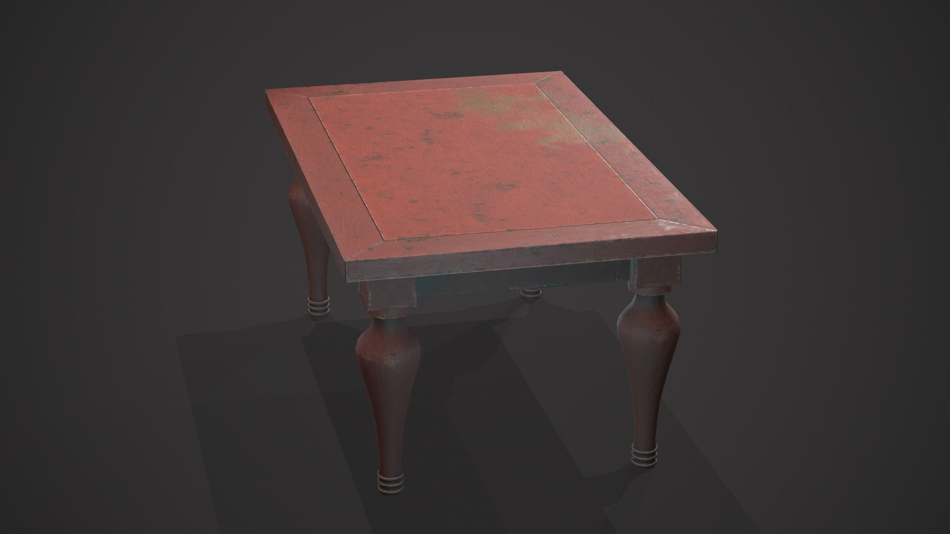 Old table Low-poly 3D model_4