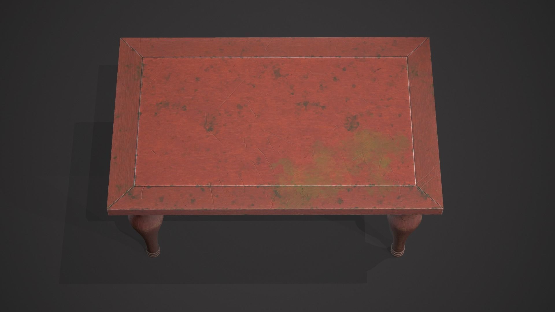 Old table Low-poly 3D model_7