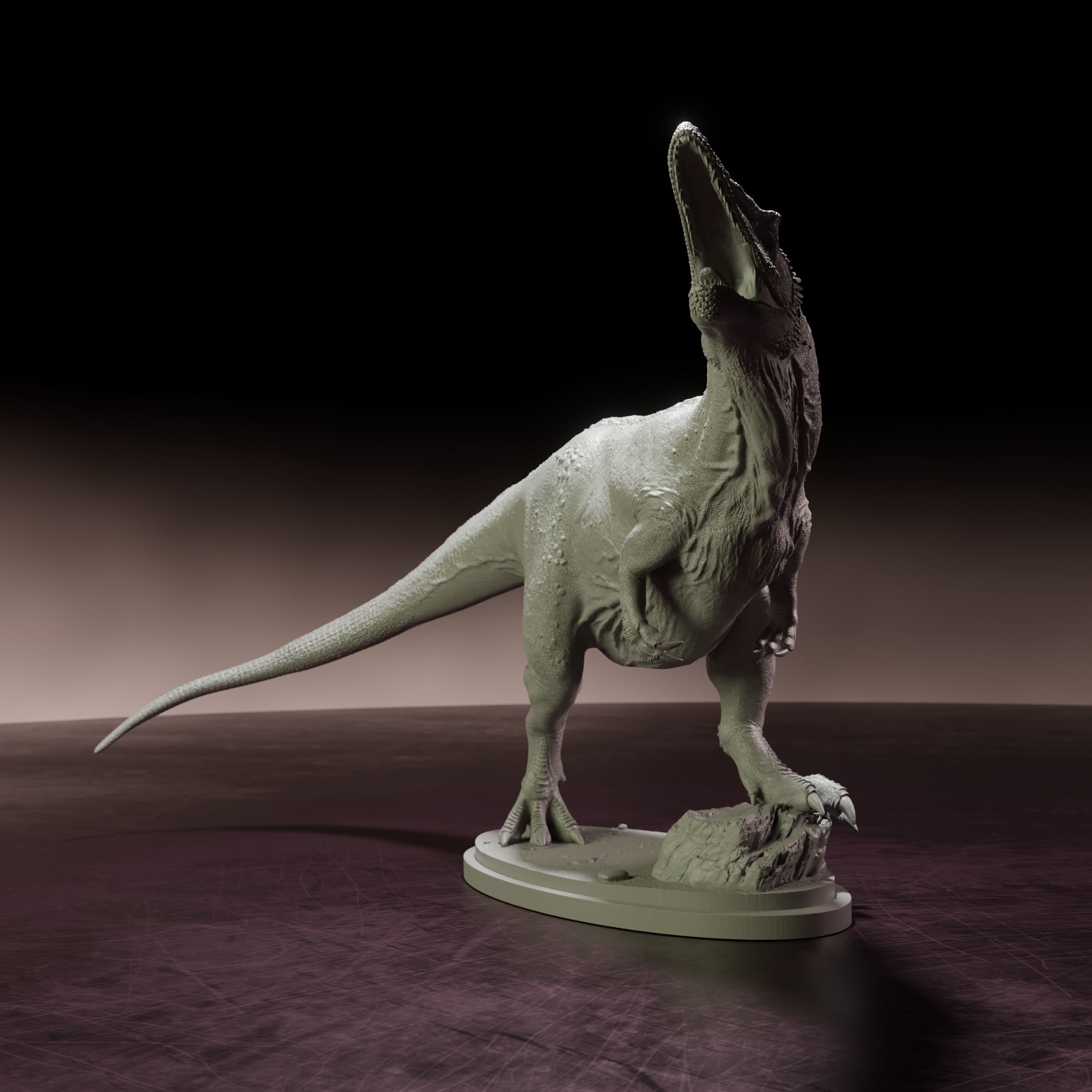 Carcharadontosaurus roar - pre-supported dinosaur 3D print model_5