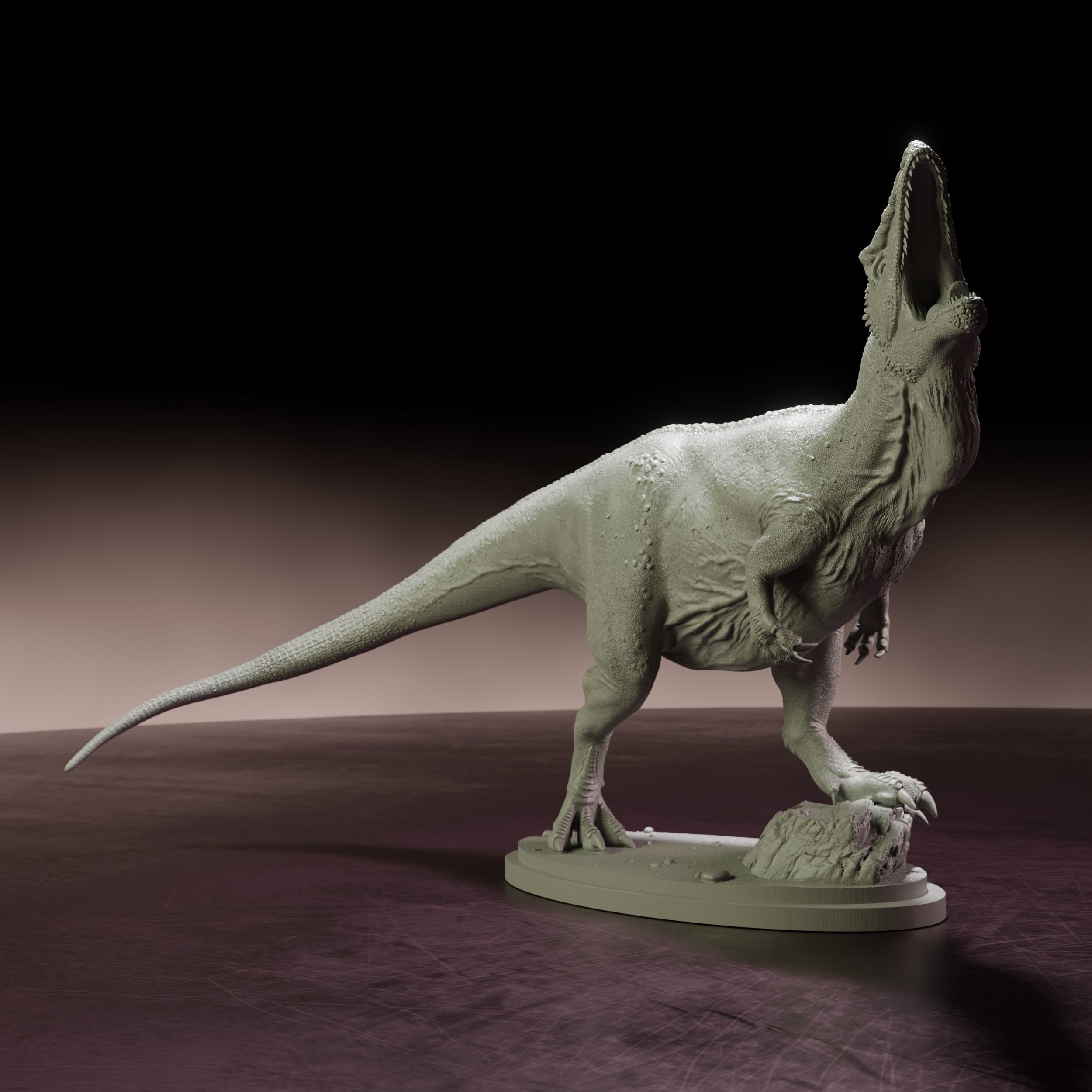 Carcharadontosaurus roar - pre-supported dinosaur 3D print model_6