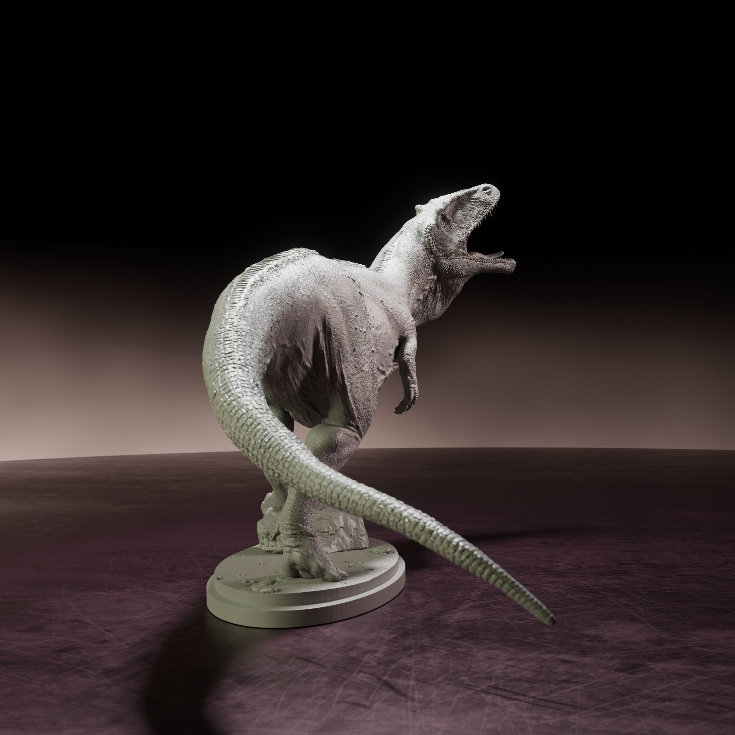 Carcharadontosaurus roar - pre-supported dinosaur 3D print model_3