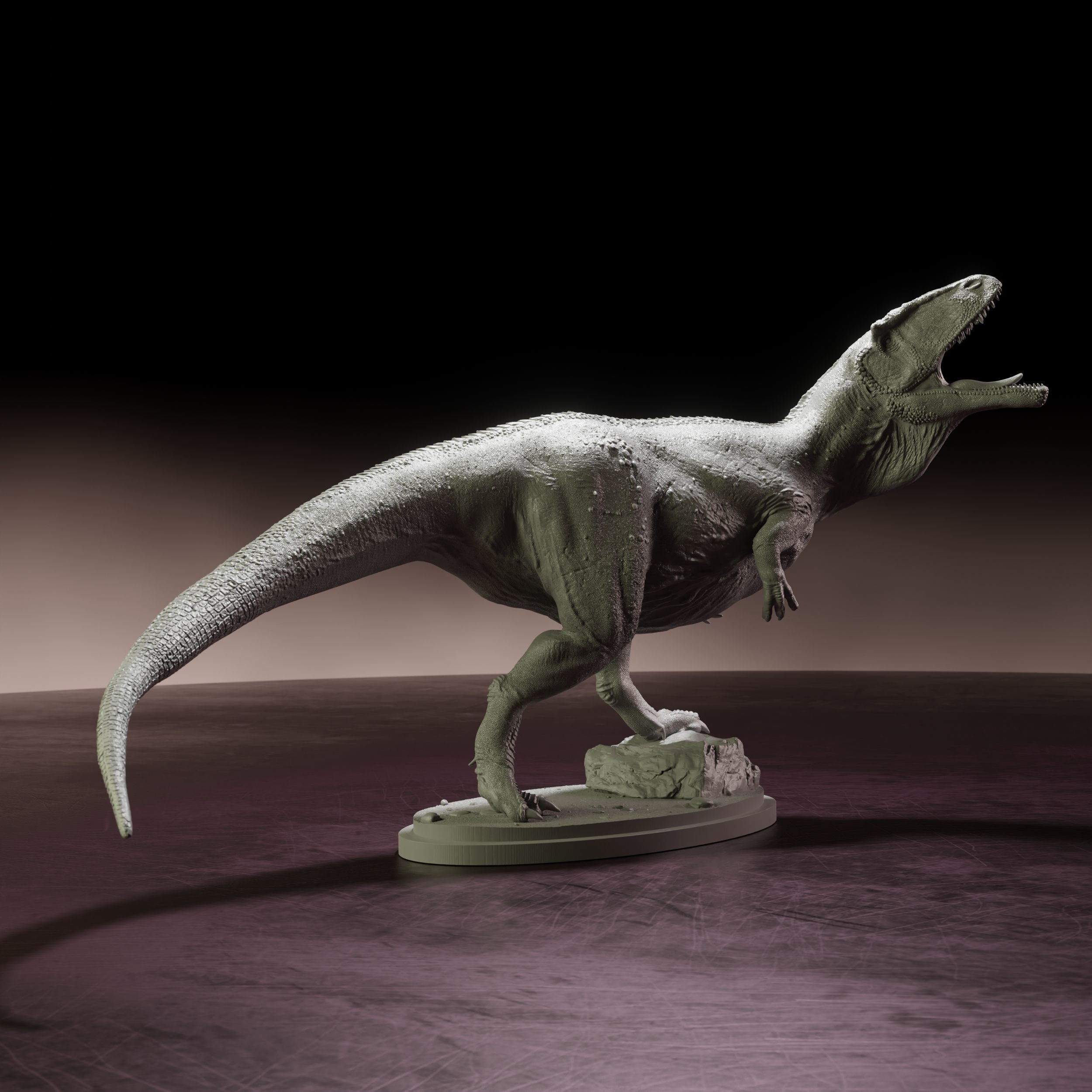 Carcharadontosaurus roar - pre-supported dinosaur 3D print model_2