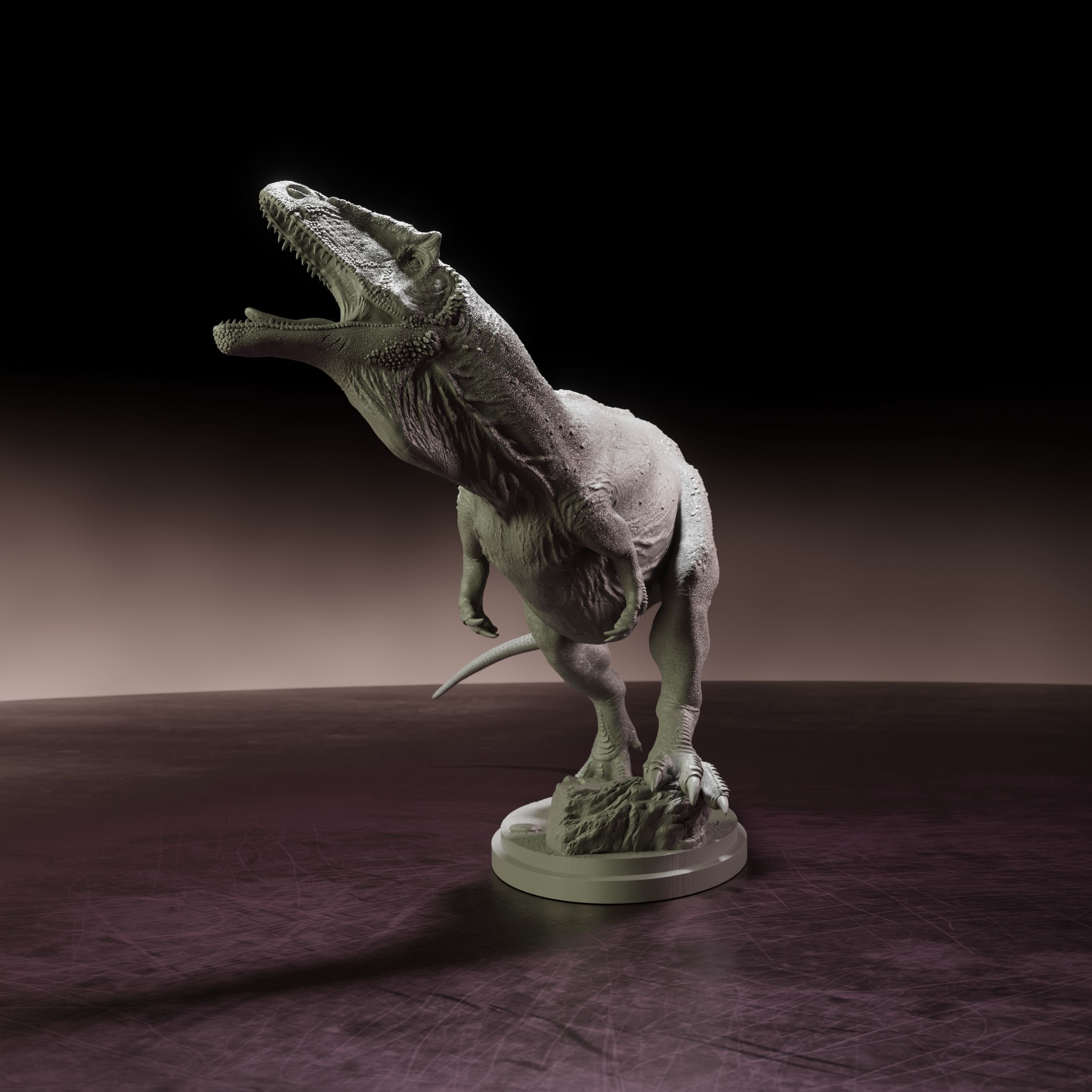 Carcharadontosaurus roar - pre-supported dinosaur 3D print model_4