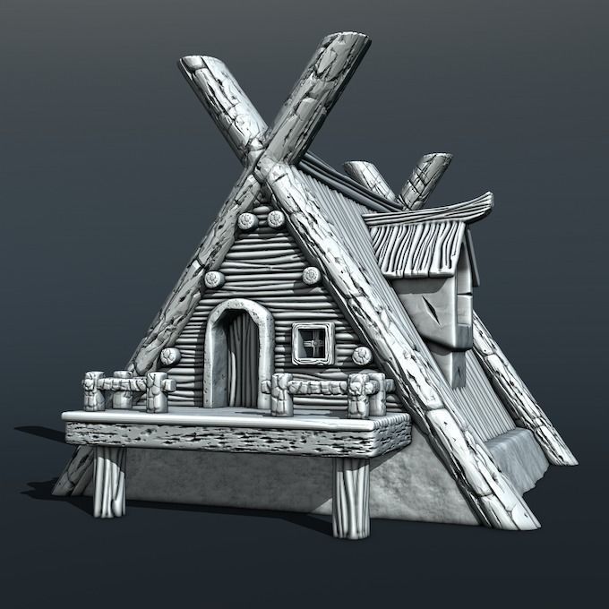 medieval house 3D print model_2