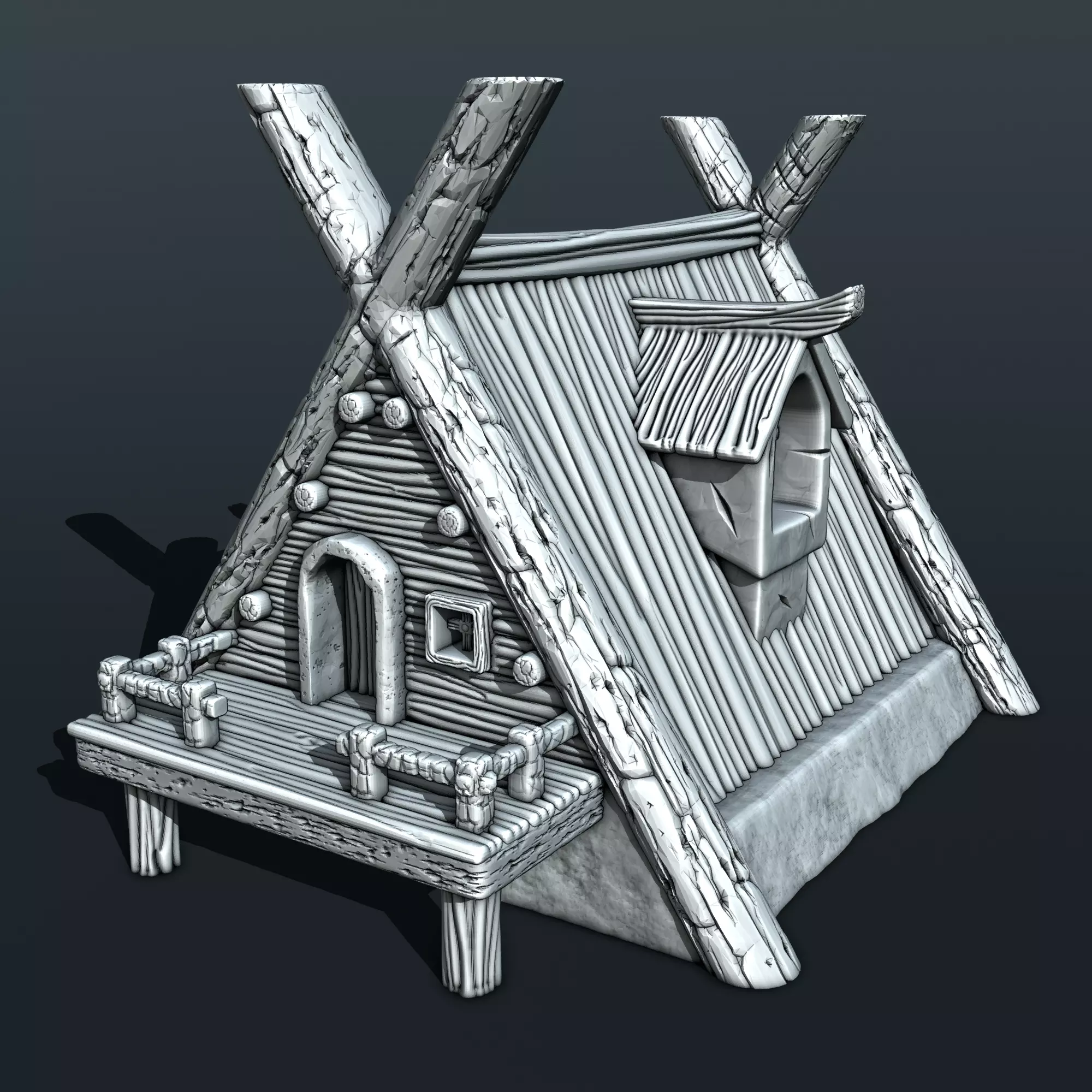 medieval house 3D print model_0