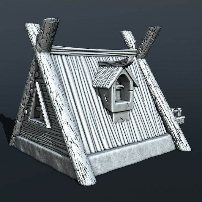 medieval house 3D print model_1