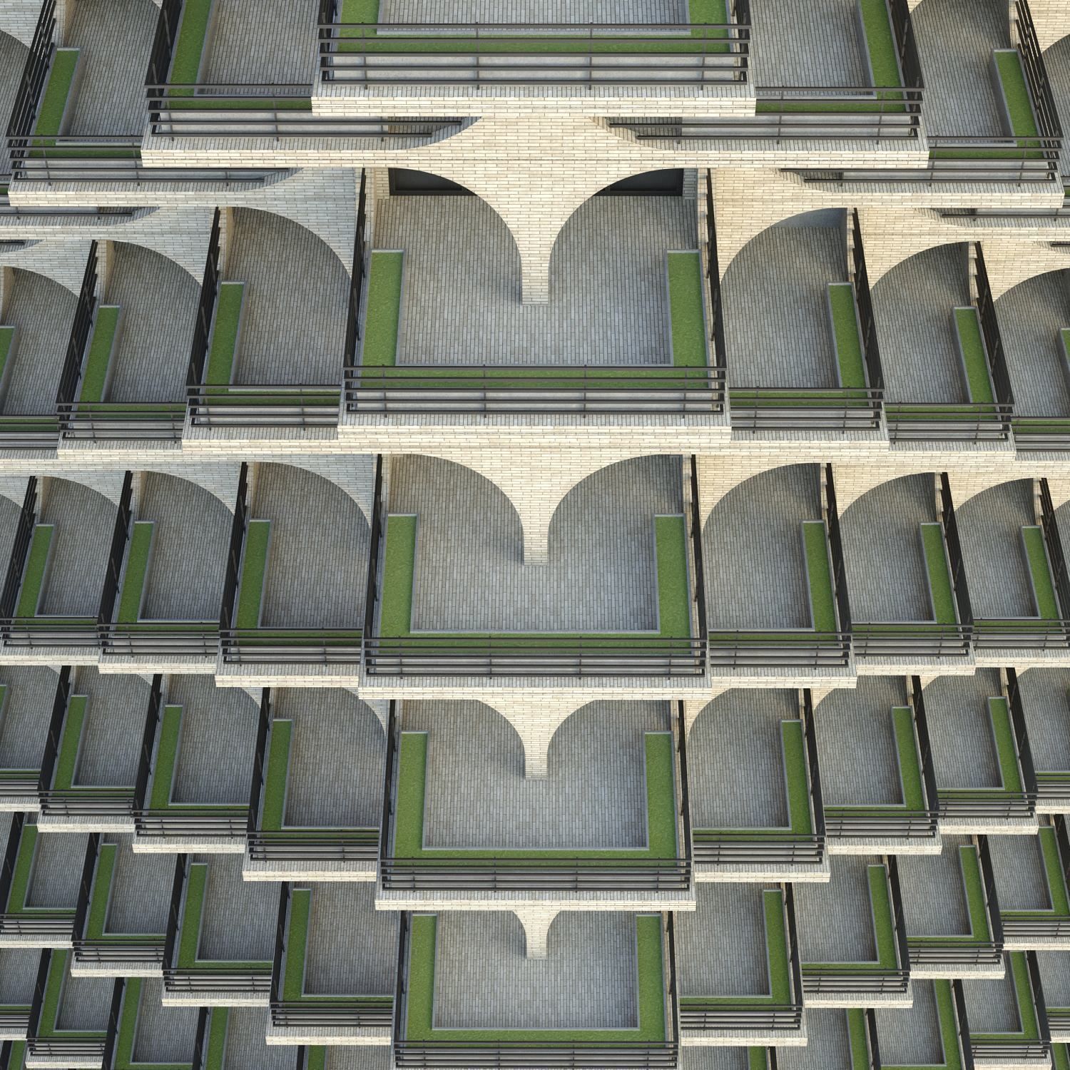 tel aviv residential tower Low-poly 3D model_6