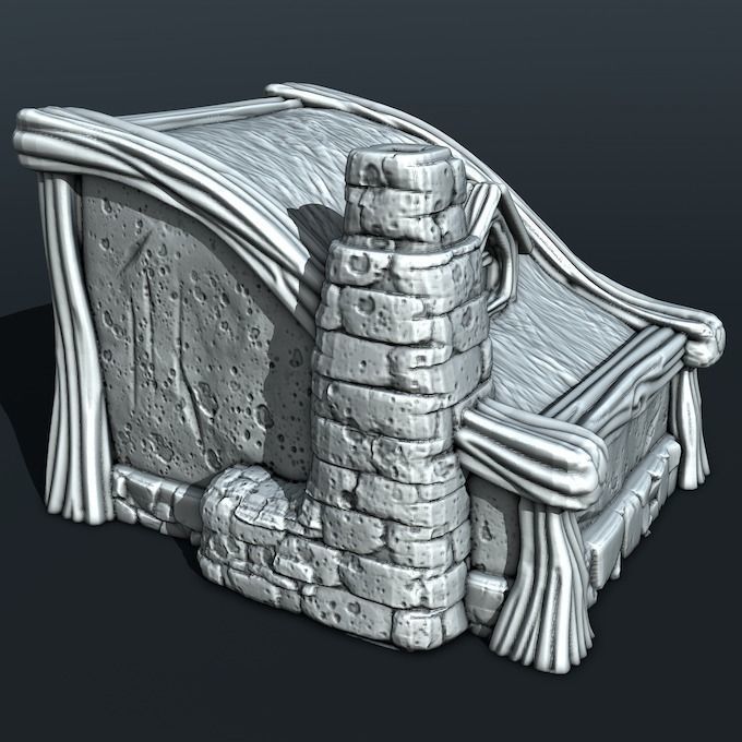 medieval house 3D print model_2