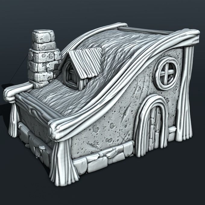 medieval house 3D print model_1