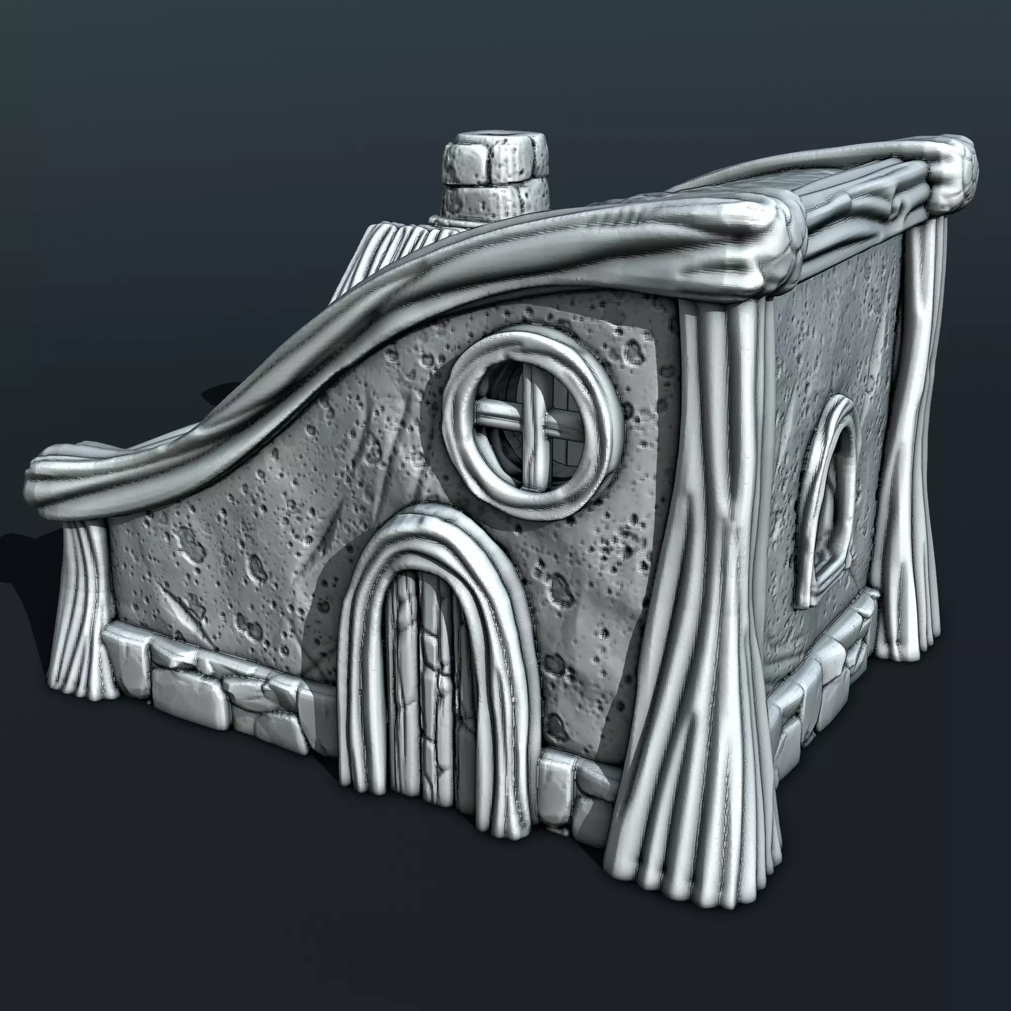 medieval house 3D print model_0