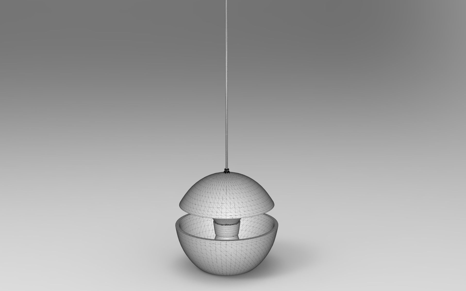 Jellyfish Hanging Lamp Low-poly 3D model_5