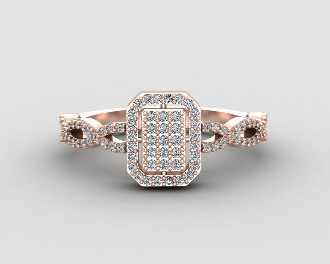 Pack of Emerald baguette rings 52-MWC 3D print model_5