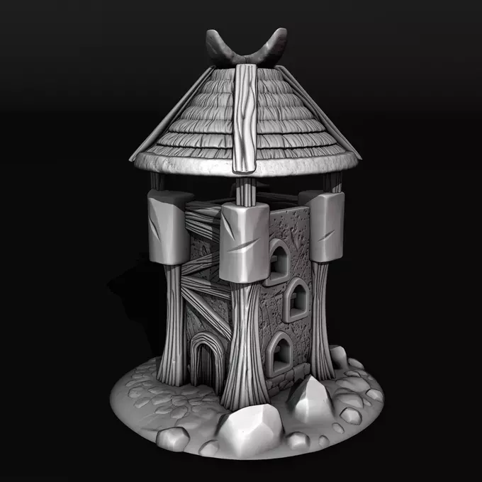 medieval house 3D print model_0