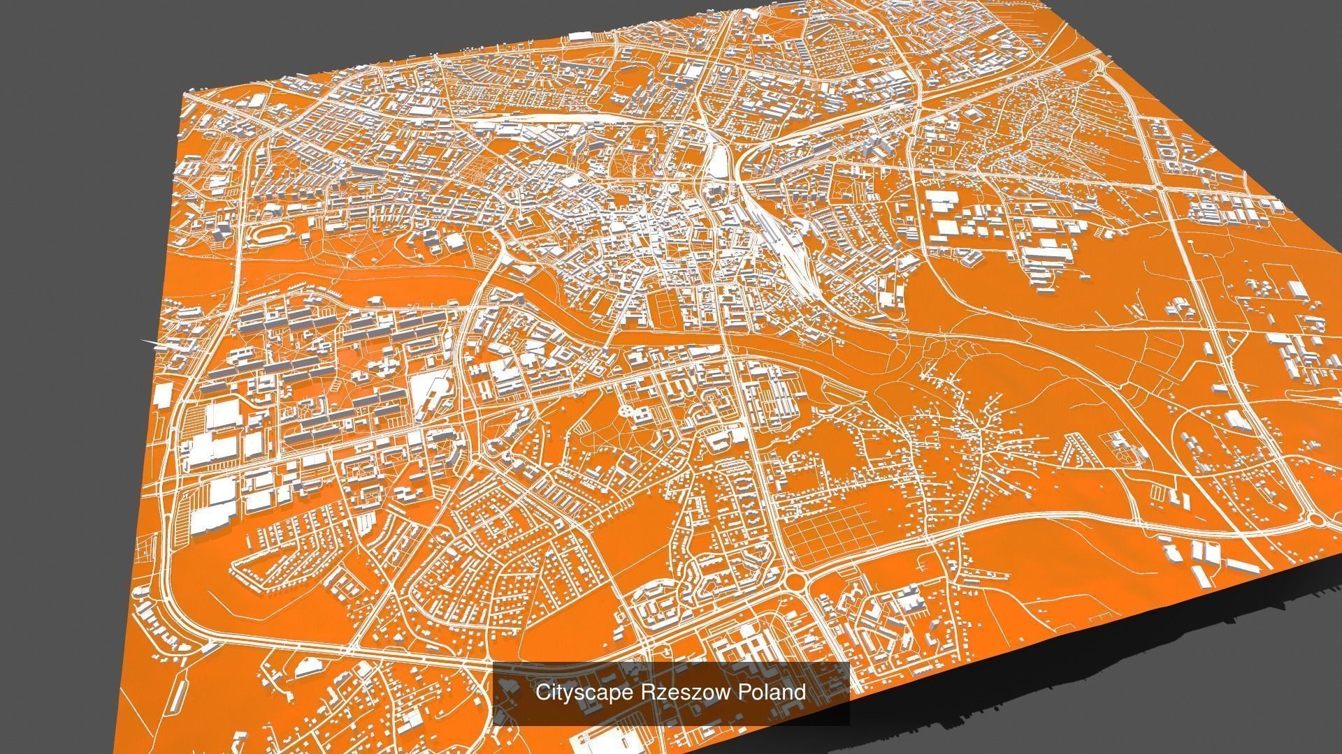 6 cityscapes of Poland and National Stadium Warsaw 3D Model Collection_10