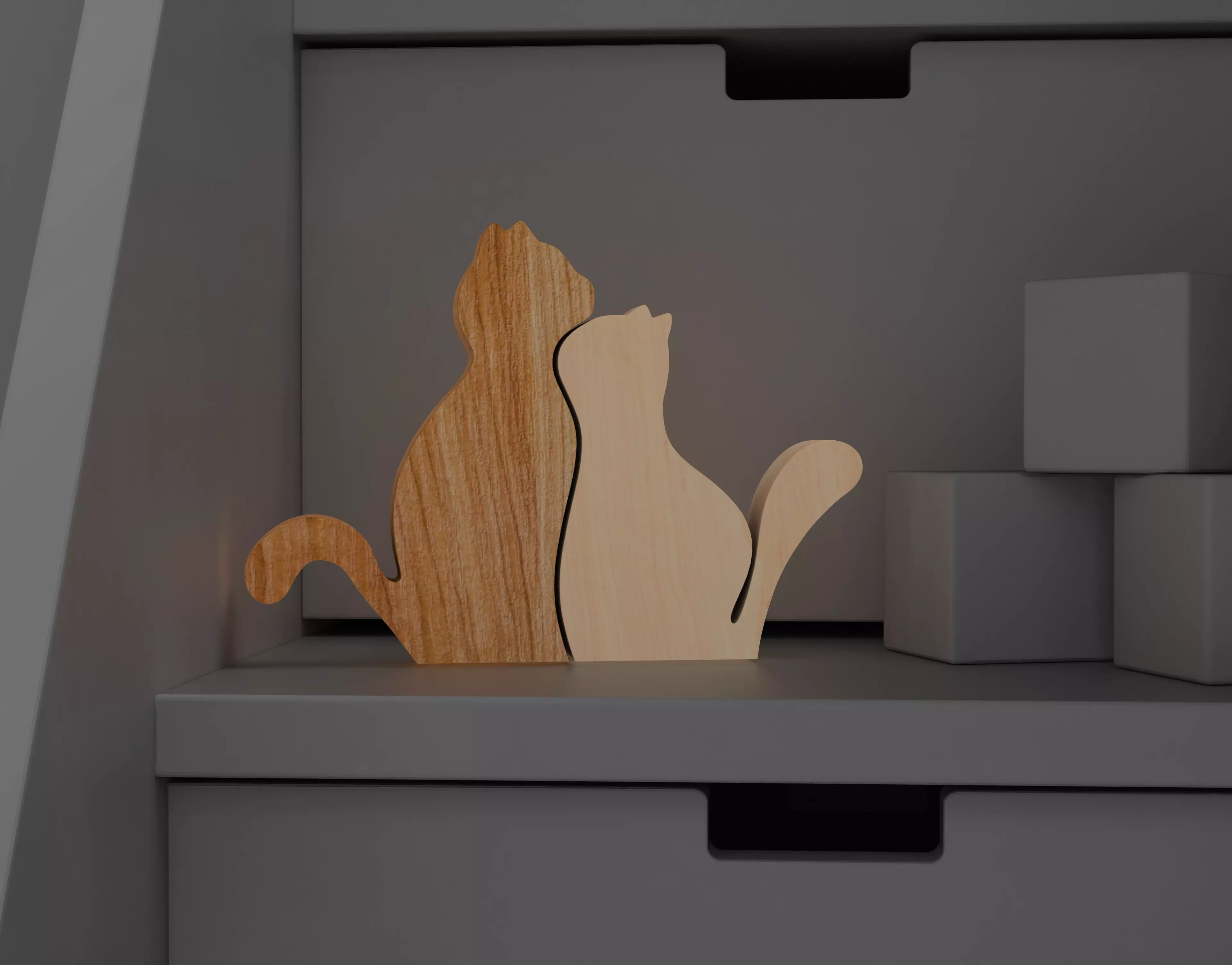 Decor cats in love 3D print 3D print model_0