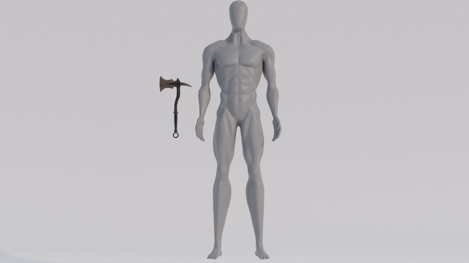 Dragon bon ax Low-poly 3D model_10