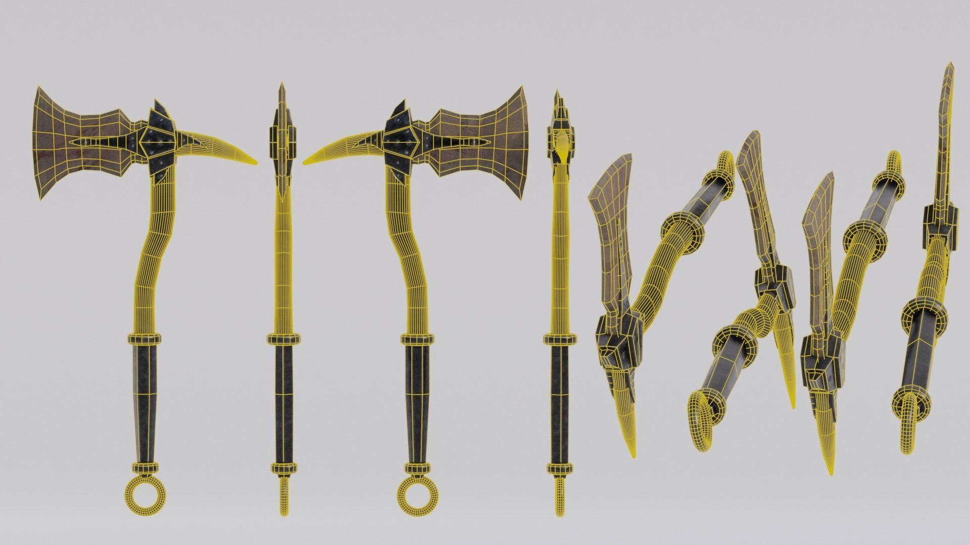 Dragon bon ax Low-poly 3D model_9