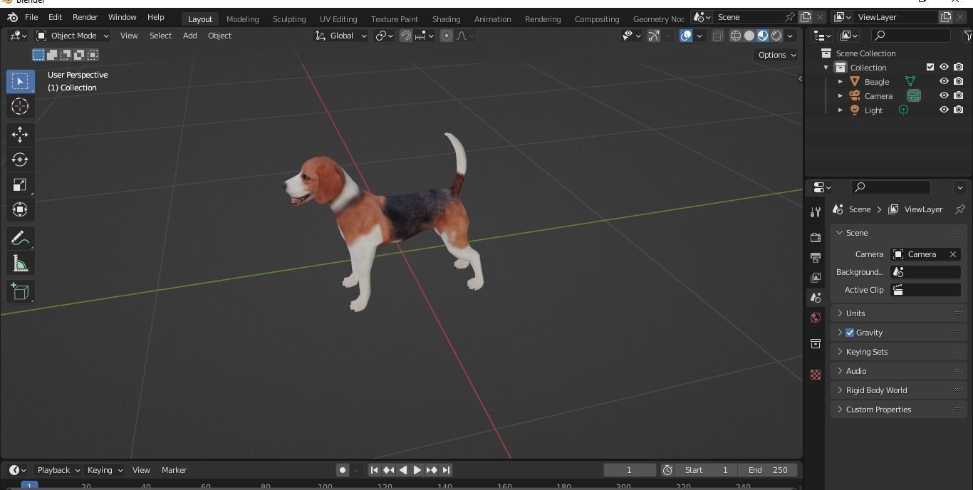 Beagle Dog Low-poly 3D model_24