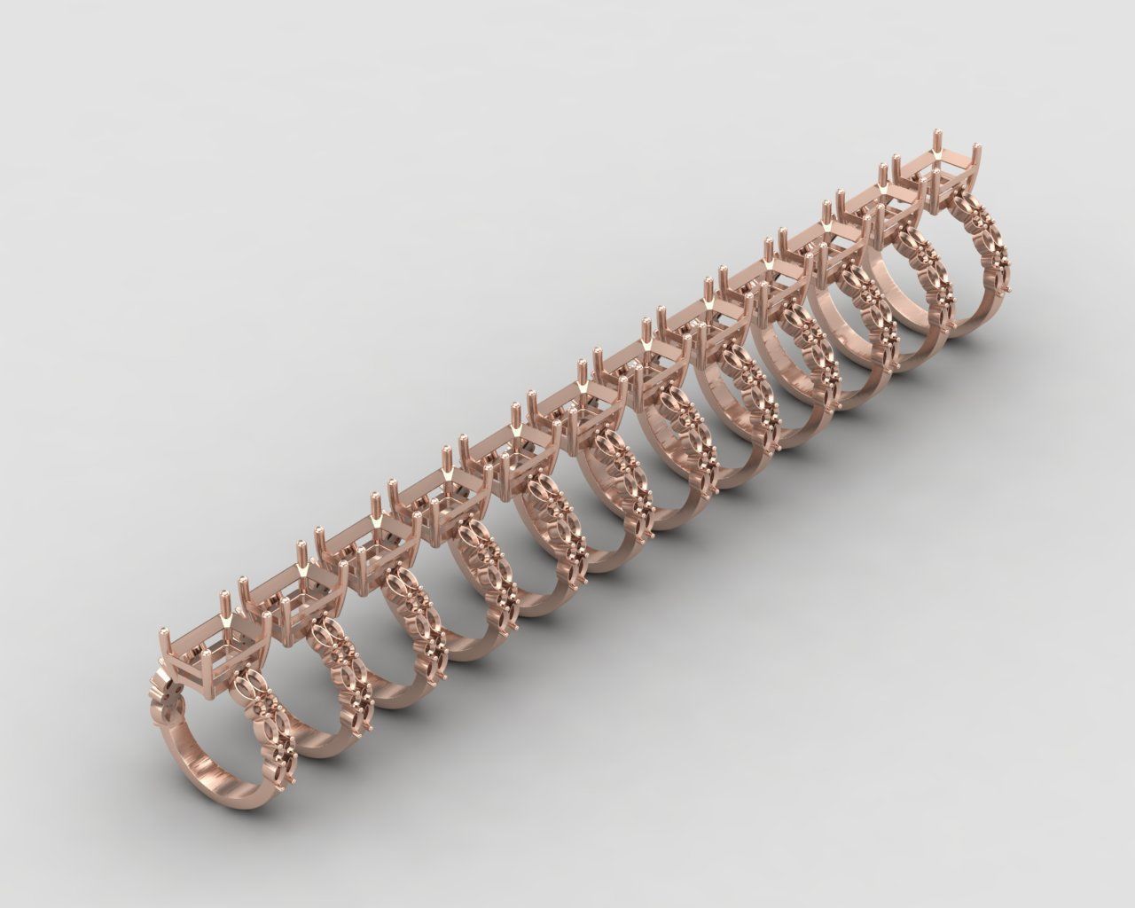 Pack of Emerald Marquise rings 54-MWC 3D print model_9