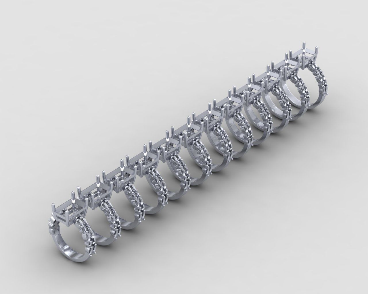 Pack of Emerald Marquise rings 54-MWC 3D print model_10