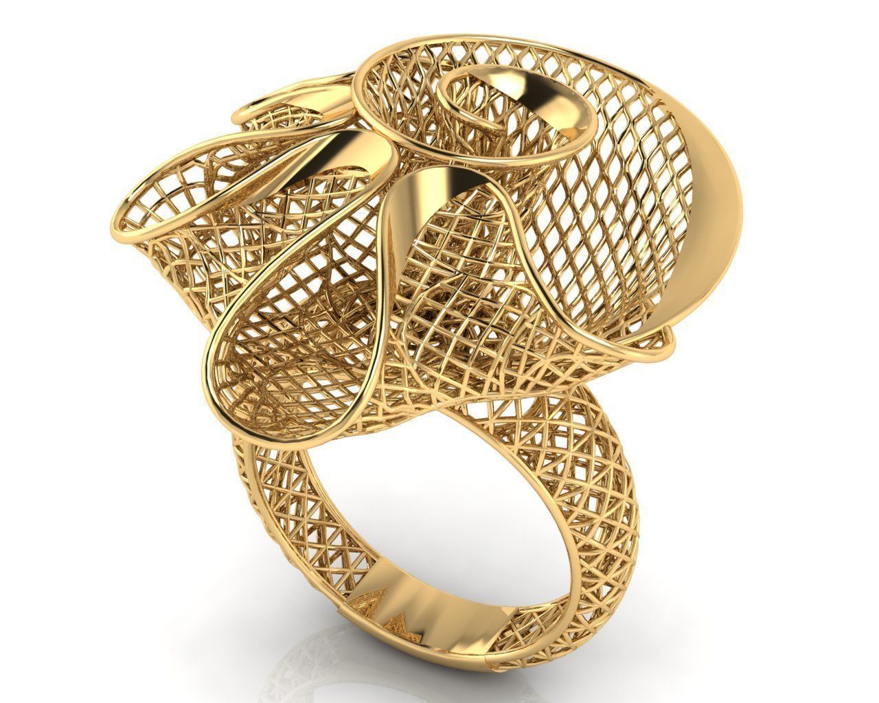 Flower Jaali Ring 3D print model